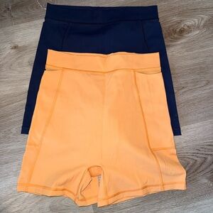 Aerie Orange and Navy Bike Shorts